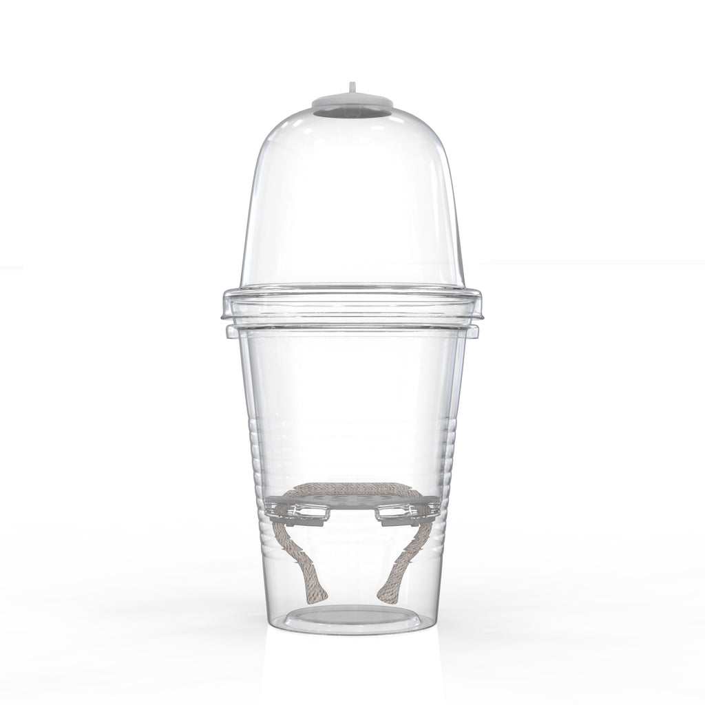 Clear 3-Inch Self-Watering Cup with Dome & Wick