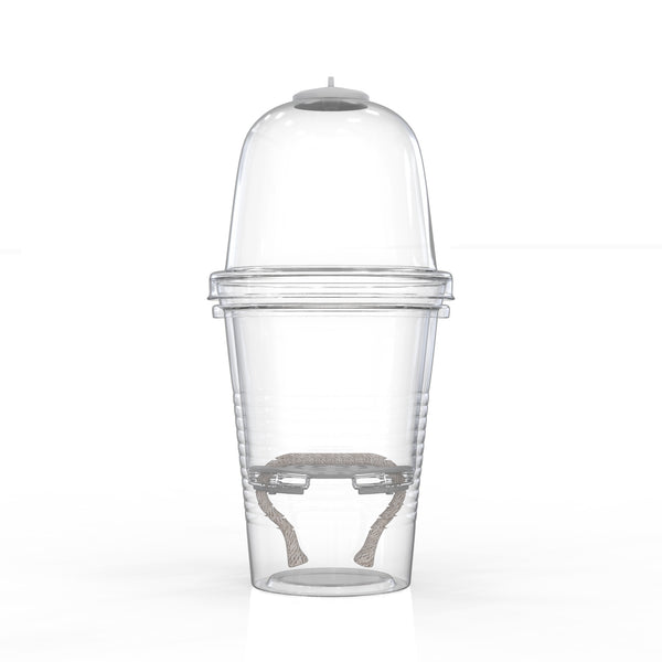 Clear 3-Inch Self-Watering Cup with Dome & Wick